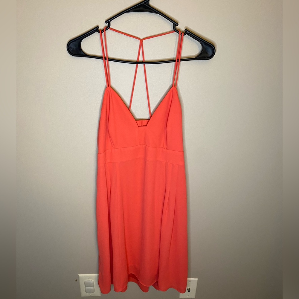 EXPRESS bright orange strappy mini dress - Picture 1 of 4